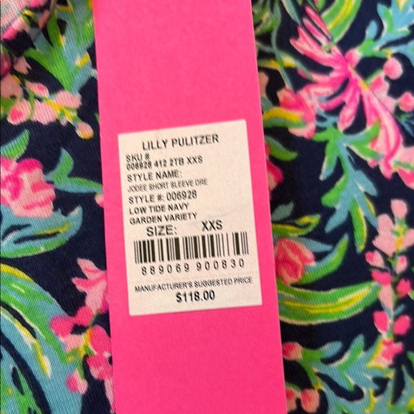 Lilly Pulitzer Blue and Pink Jodee Tiered Puff Sleeve Sundress - Picture 3 of 7